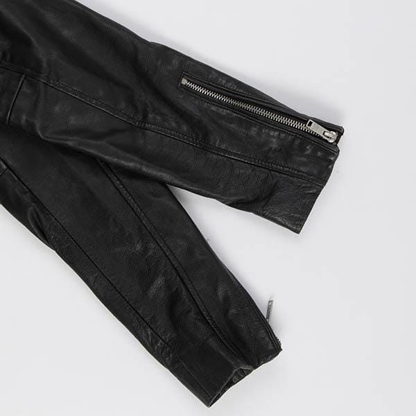 Superdry black leather jacket, racer café biker jacket, womens - XS - Image 6