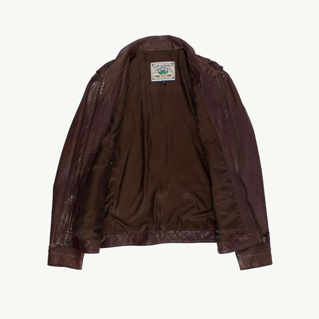 Soft brown leather jacket made in England, mens vintage leather jacket - Medium - Image 2