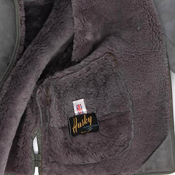 Vintage blue-grey sheepskin Husky Leather jacket - L - Image 6