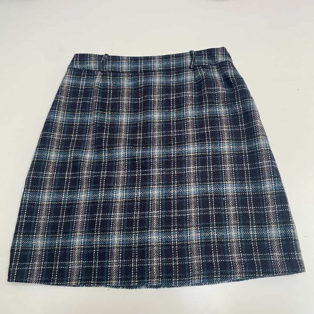 Blue plaid skirt by Hobbs, A-line short winter skirt, fully lined, 30 waist - Medium - Image 9