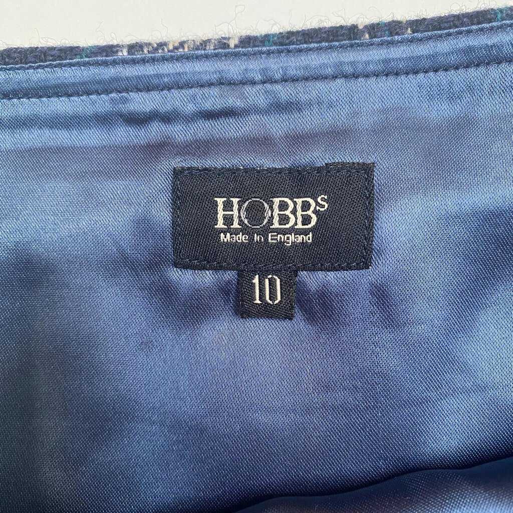 Blue plaid skirt by Hobbs, A-line short winter skirt, fully lined, 30 waist - Medium - Image 6