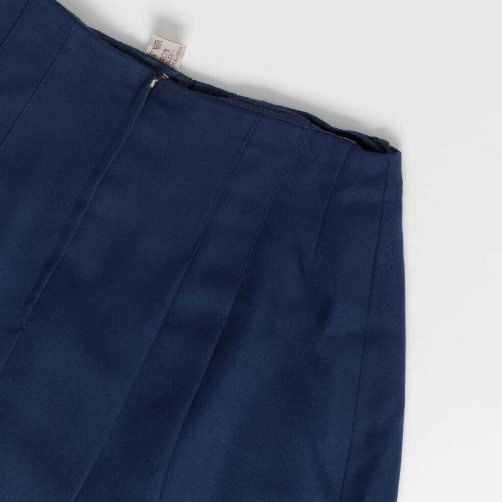 Cobalt blue pleated short skirt, A-line 1960s vintage, fully lined skirt, 27 waist - Small / Medium - Image 2
