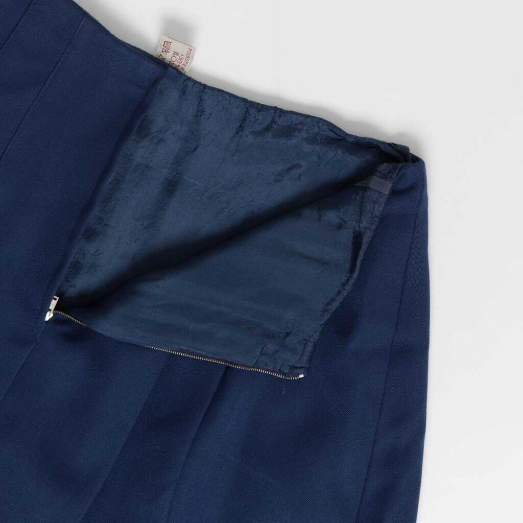 Cobalt blue pleated short skirt, A-line 1960s vintage, fully lined skirt, 27 waist - Small / Medium - Image 4