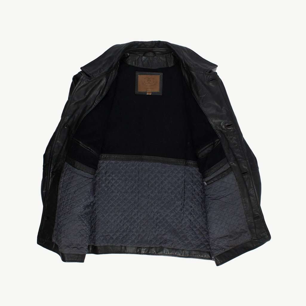 Mens Ciro Citterio leather jacket, black lined winter coat - Small / Medium - Image 2