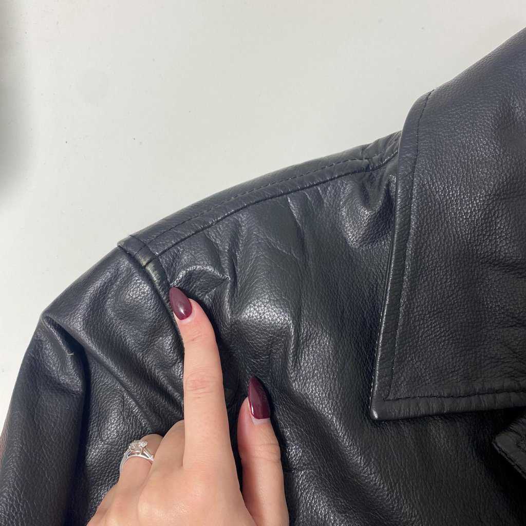 Mens Ciro Citterio leather jacket, black lined winter coat - Small / Medium - Image 7