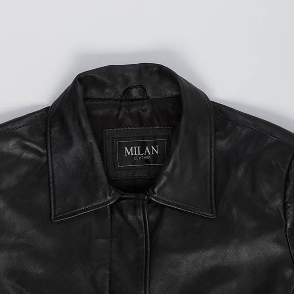 Womens long leather jacket, soft leather coat - M / L - Image 4