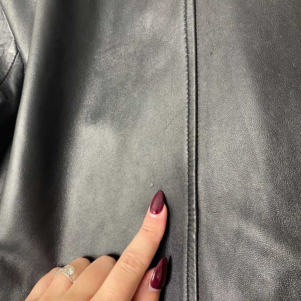 Womens long leather jacket, soft leather coat - M / L - Image 7