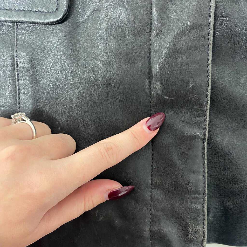 Black leather vintage jacket, fitted blazer, retro real leather jacket - Medium / Large - Image 7