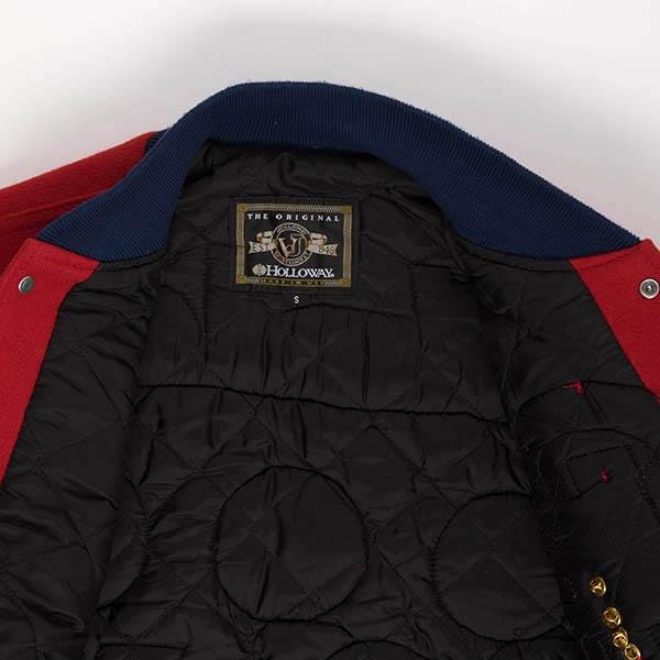 Rare American red varsity jacket volleyball medal patches, Munday personalised letterman jacket USA made Holloway Original - Small / Medium - Image 8