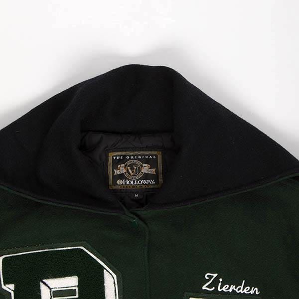 Womens Hawks vintage varsity jacket forest green wool sailor collar by The Original Holloway letterman jacket - Medium / Large - Image 5
