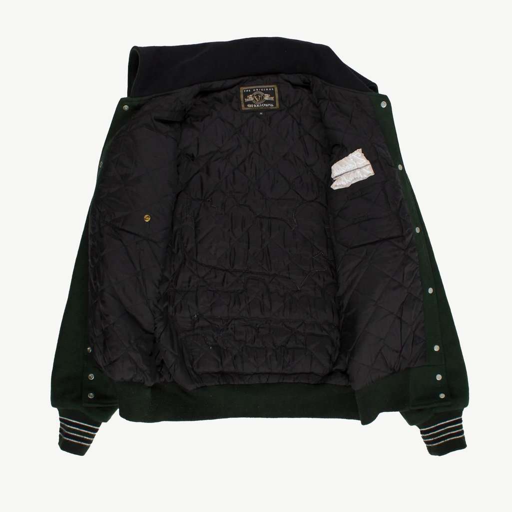 Womens Hawks vintage varsity jacket forest green wool sailor collar by The Original Holloway letterman jacket - Medium / Large - Image 2