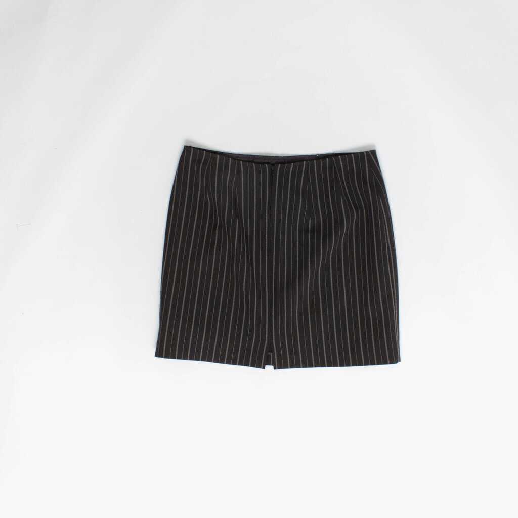 Pinstripe mini skirt in charcoal grey, 00s preppy vintage striped skirt, 30 waist - Medium - Image 3