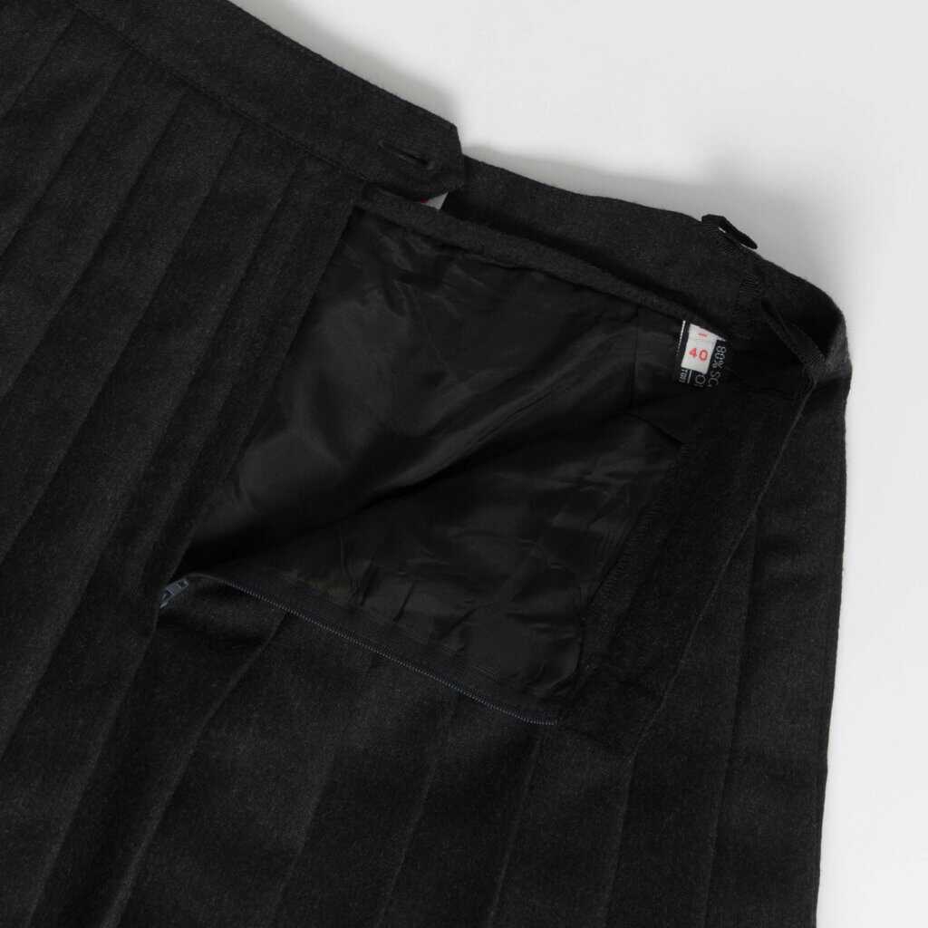 90s pleated short skirt in dark grey wool, preppy vintage skirt, 28 waist - Small / Medium - Image 4