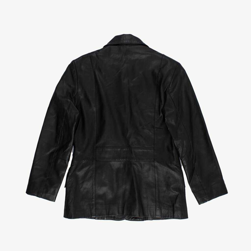 90s Gapelle black real leather jacket, vintage leather blazer - Medium - Image 3