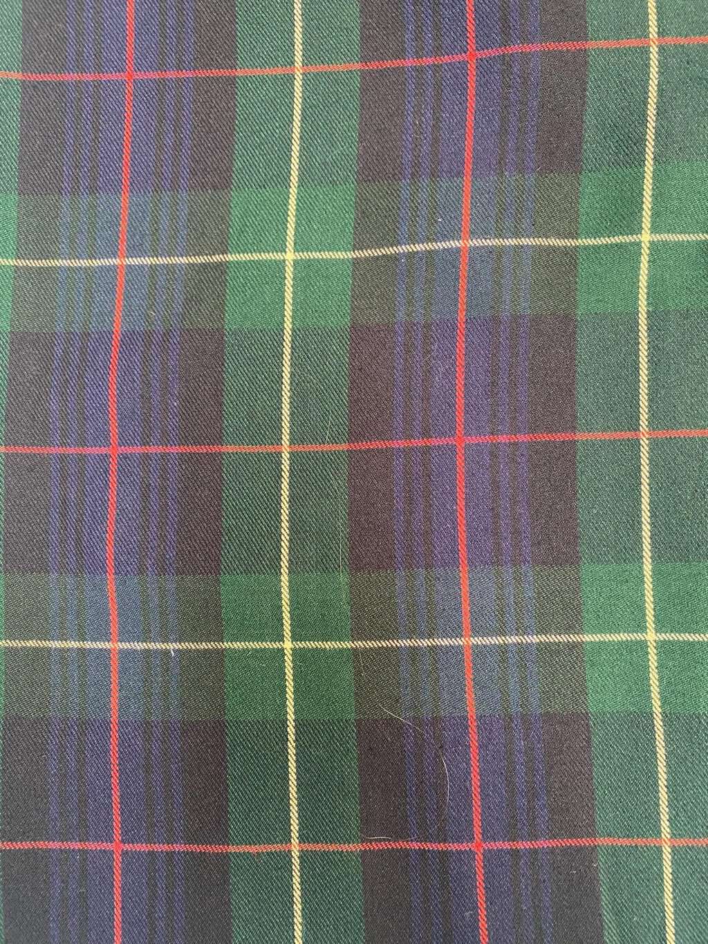 Vintage classic tartan skirt in green and navy, 1960s A-line, 32 waist - Medium / Large - Image 6