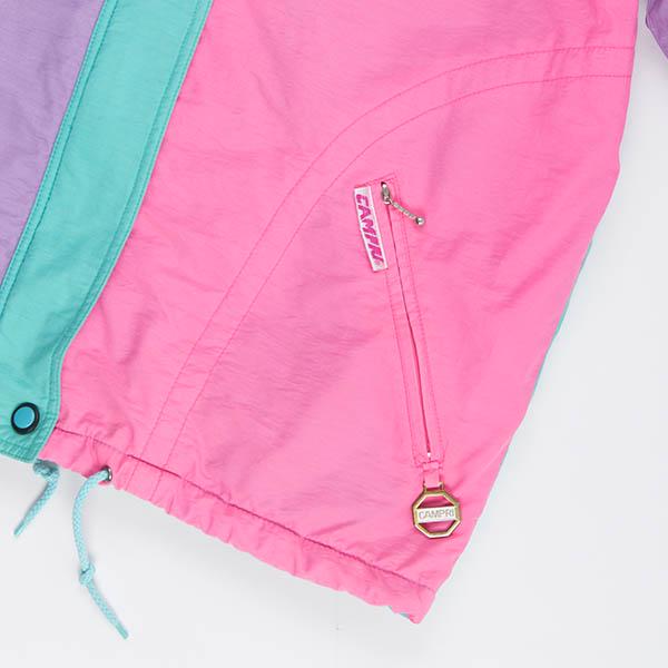 Womens 90s colour block padded jacket, colourful vintage sports jacket - Large - Image 5