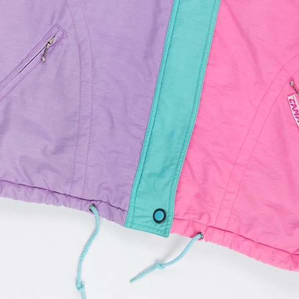 Womens 90s colour block padded jacket, colourful vintage sports jacket - Large - Image 4