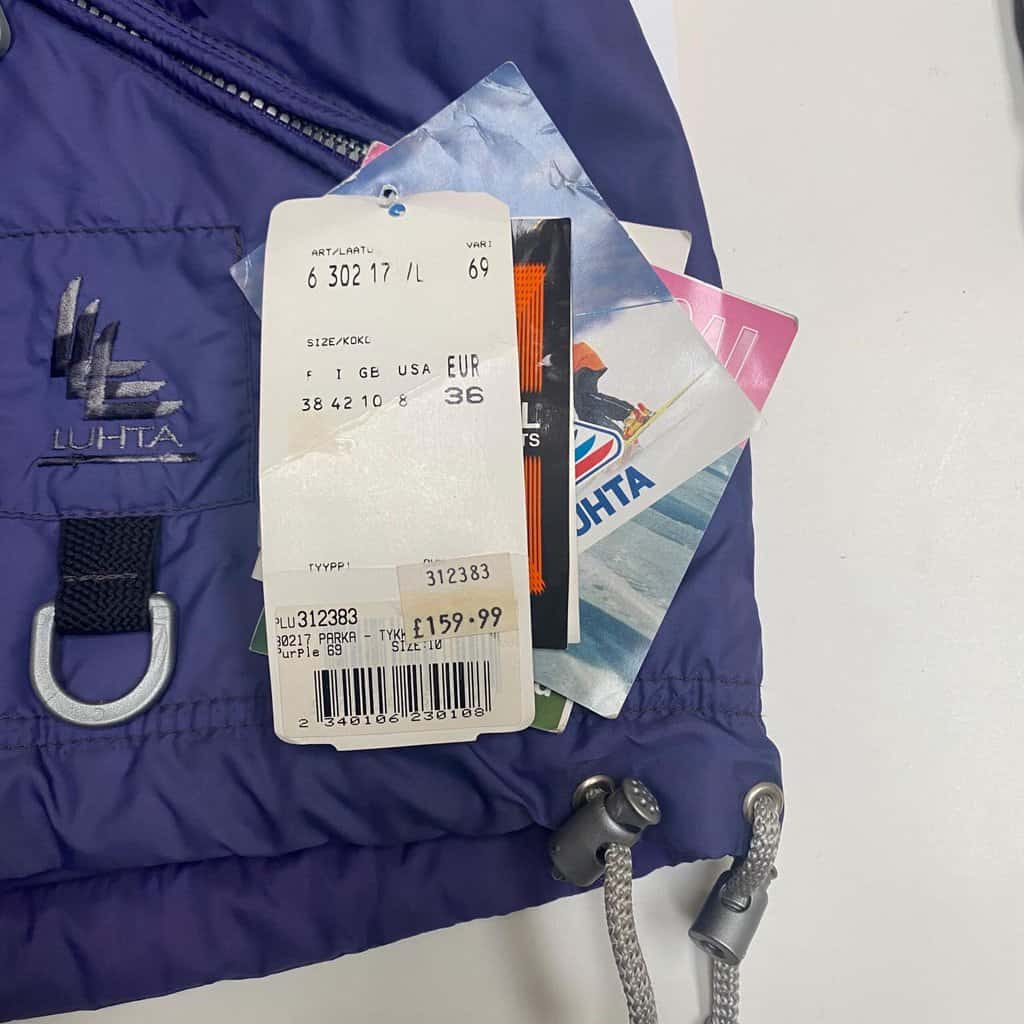 Womens Luhta purple hooded ski jacket, vintage deadstock with tags - Medium / Large - Image 8