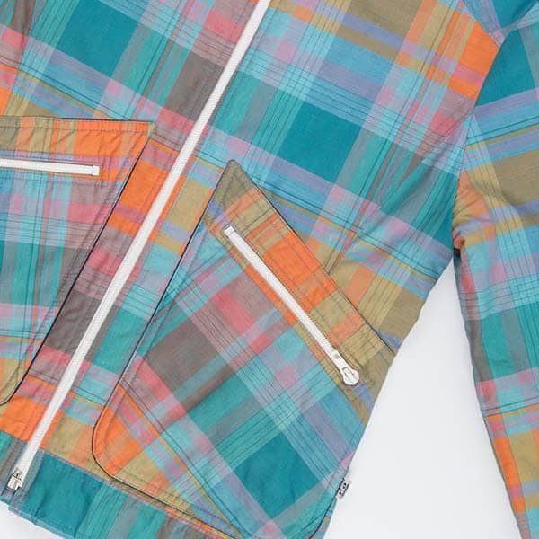 Womens 70s light padded jacket, vintage pastel plaid fitted jacket - XS / Small - Image 5