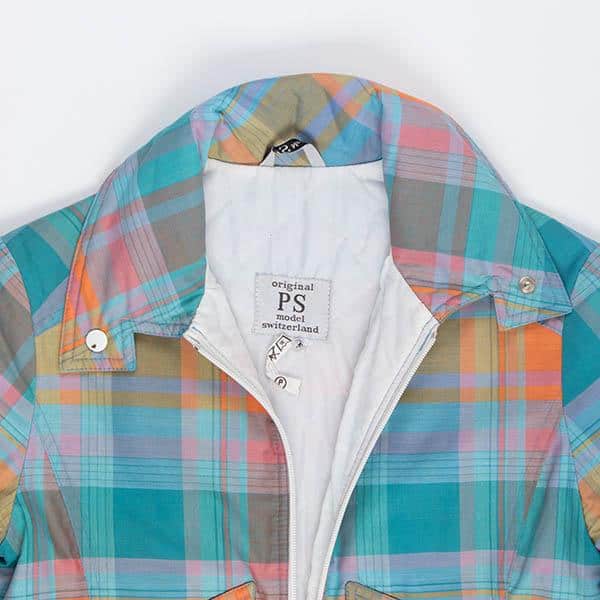 Womens 70s light padded jacket, vintage pastel plaid fitted jacket - XS / Small - Image 6