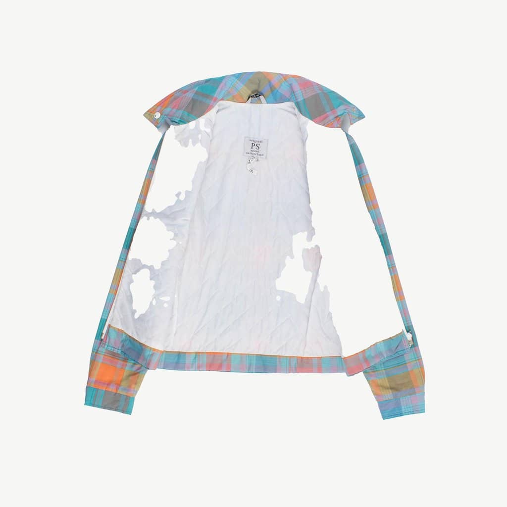 Womens 70s light padded jacket, vintage pastel plaid fitted jacket - XS / Small - Image 2