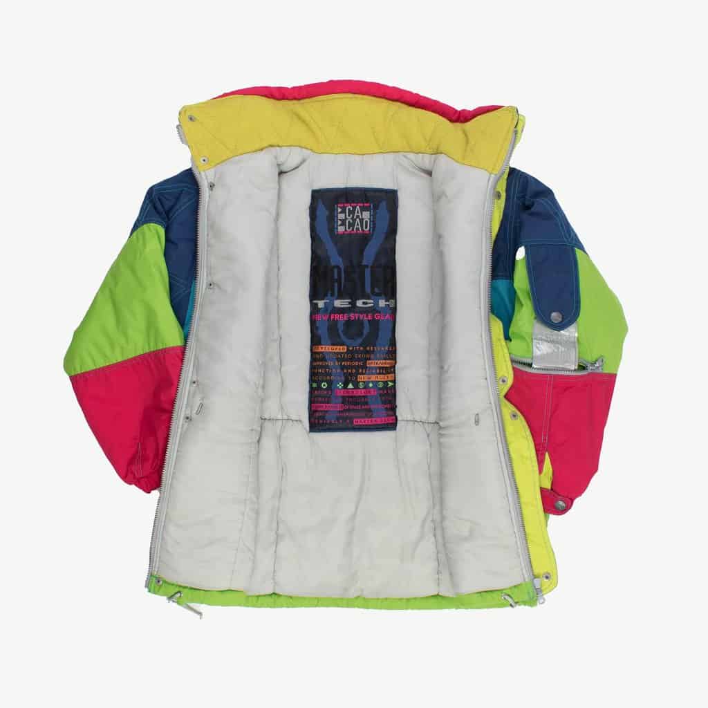 Womens bright vintage ski jacket by Cacao Master Tech, 1980s padded winter jacket - Large - Image 2