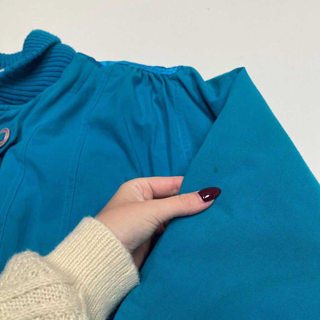 Womens blue padded vintage jacket, cotton insulated winter jacket - Medium / Large - Image 7