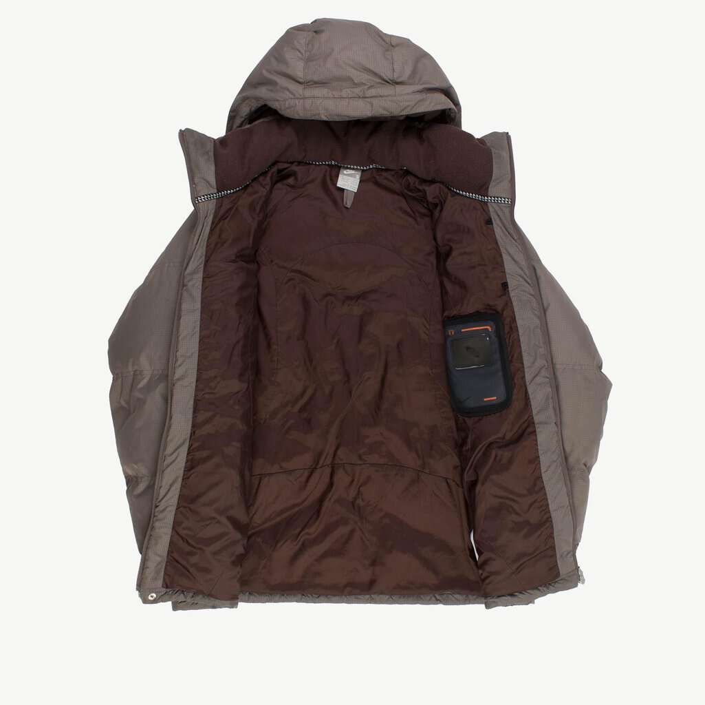 Mens Y2K vintage Nike feather down puffer jacket in grey, padded winter jacket - Small - Image 2