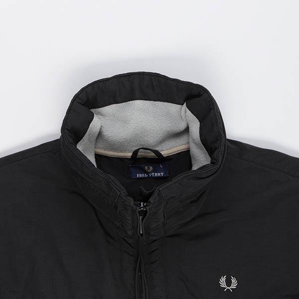 Y2K mens Fred Perry fleece lined jacket, vintage black zipper windbreaker - Large - Image 4