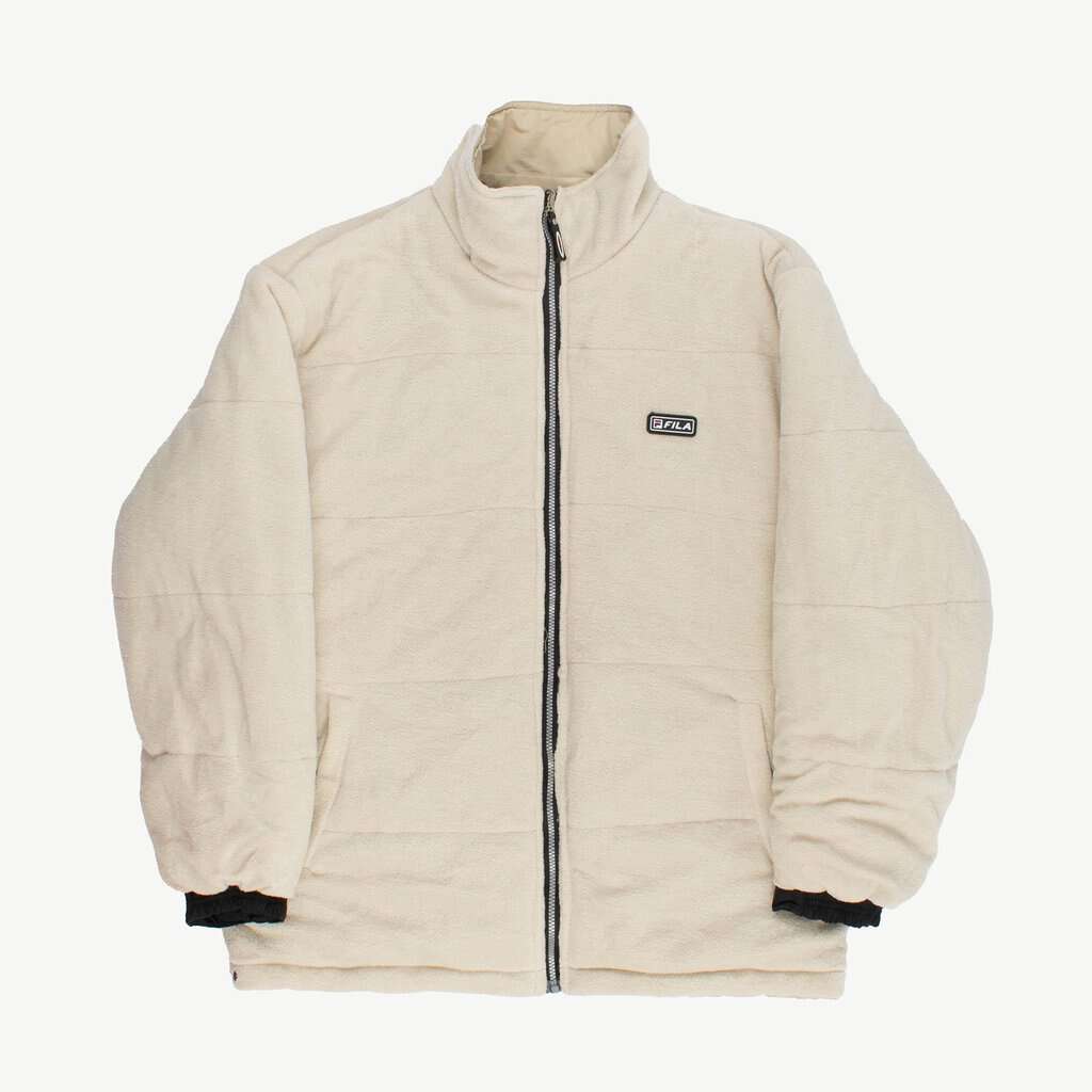 Rare 90s Fila reversible puffer jacket, fleece lined mens winter jacket - Large - Image 3