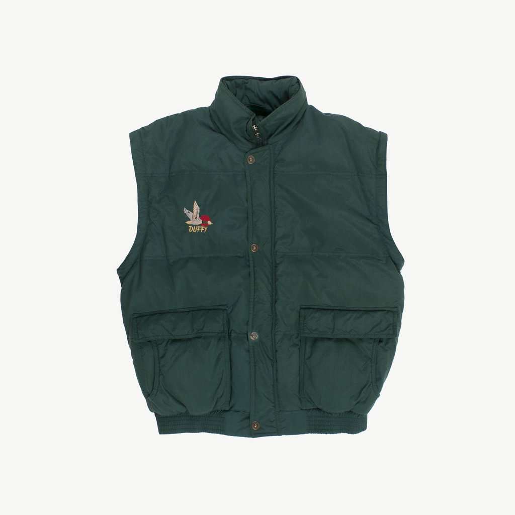Duffy goose down bomber jacket, forest green puffer jacket, padded gilet, removable sleeves - Small / Medium - Image 5