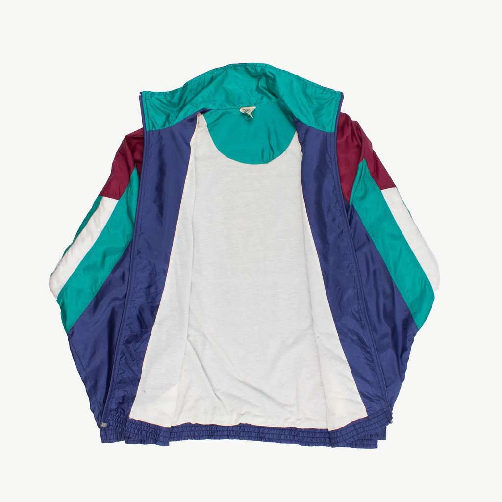 Mens shiny vintage nylon jacket, 80s party jacket, timeless graphic festival jacket, shell suit jacket - XL - Image 3