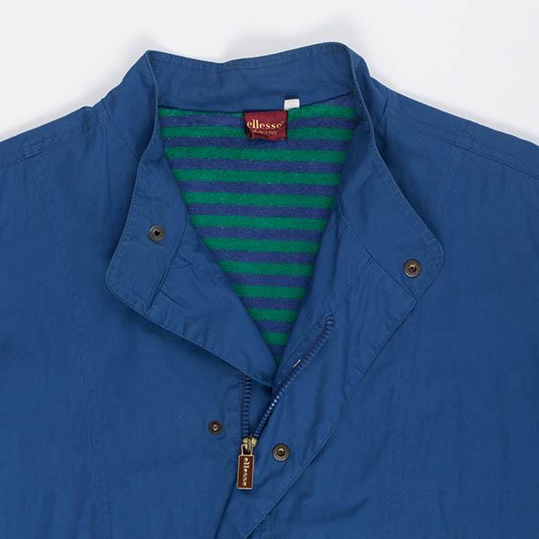 80s vintage Ellesse flannel lined blue cotton jacket, mens - Medium / Large - Image 5