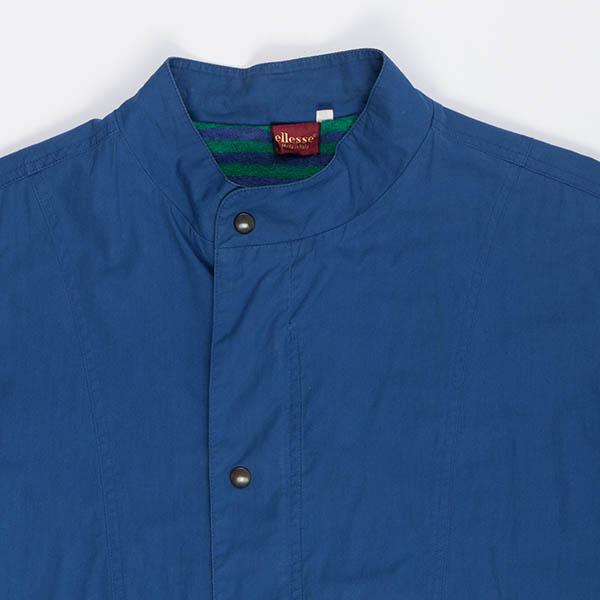 80s vintage Ellesse flannel lined blue cotton jacket, mens - Medium / Large - Image 4