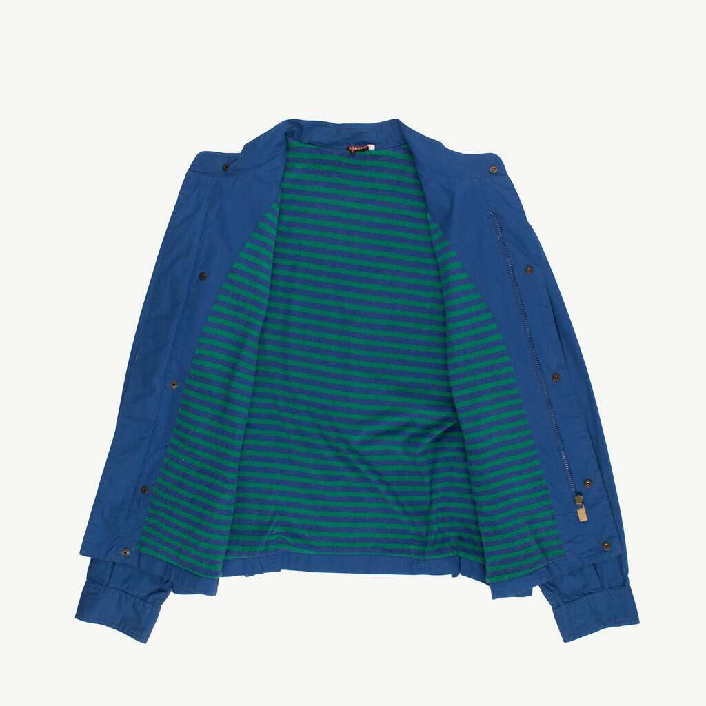 80s vintage Ellesse flannel lined blue cotton jacket, mens - Medium / Large - Image 2