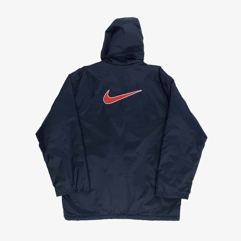 Mens vintage Y2K Nike padded coat, long blue sports brand jacket - Large - Image 3
