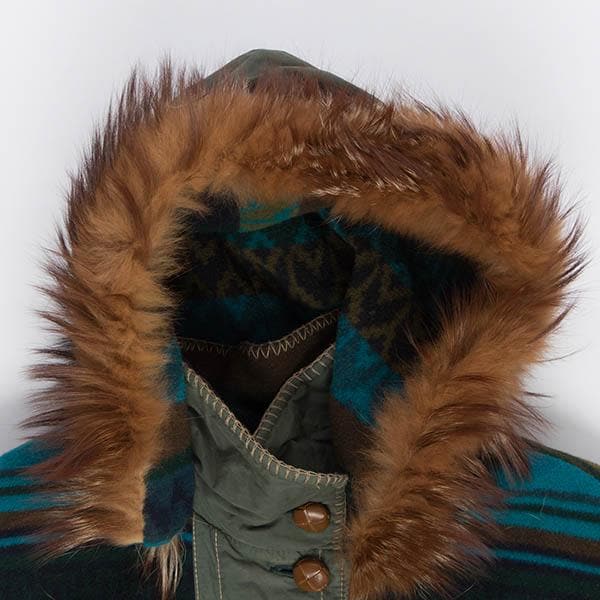 Green parka jacket, padded anorak made in Finland - L - Image 4