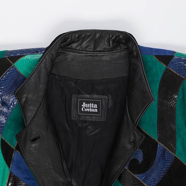 Rare vintage patchwork leather batwing jacket, 1980s oversize suede coat - Medium / Large - Image 5