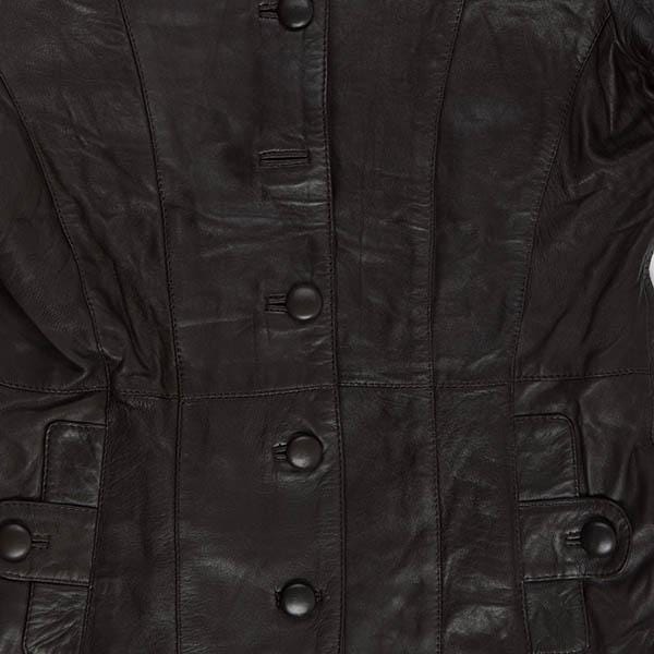 Brown leather jacket, Y2K vintage fitted blazer - S - Image 6