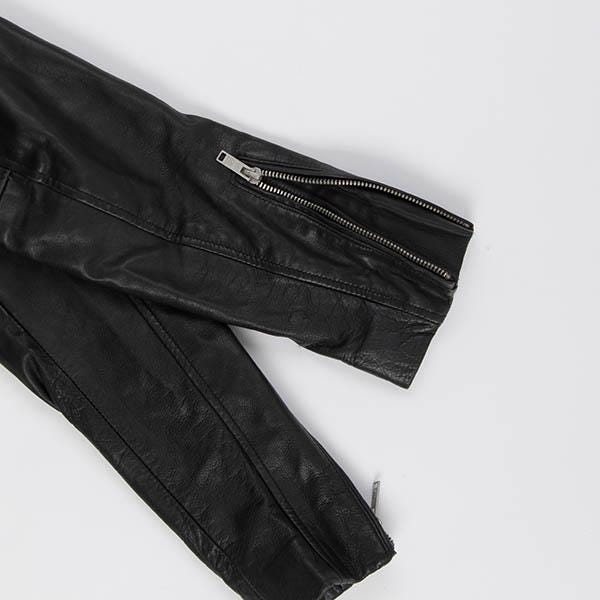 Superdry black leather jacket, racer café biker jacket, womens - XS - Image 7