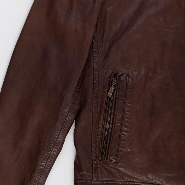 Soft brown leather jacket made in England, mens vintage leather jacket - Medium - Image 6