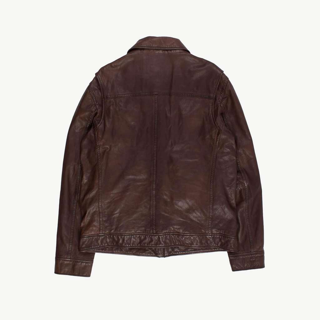 Soft brown leather jacket made in England, mens vintage leather jacket - Medium - Image 3