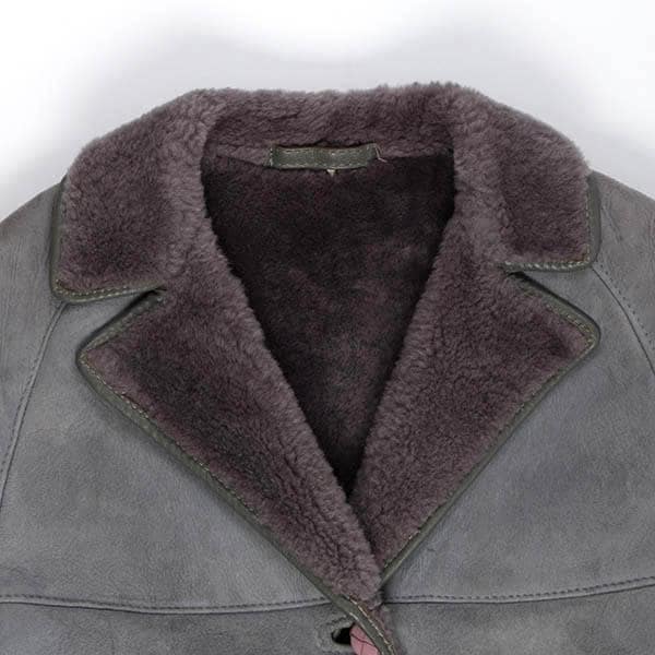 Vintage blue-grey sheepskin Husky Leather jacket - L - Image 5