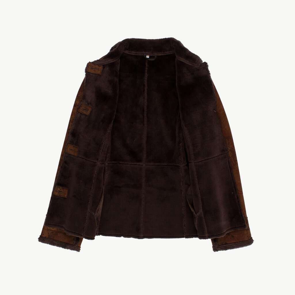 Faux shearling patterned jacket, womens fake sheepskin, 60s style - Small / Medium - Image 2