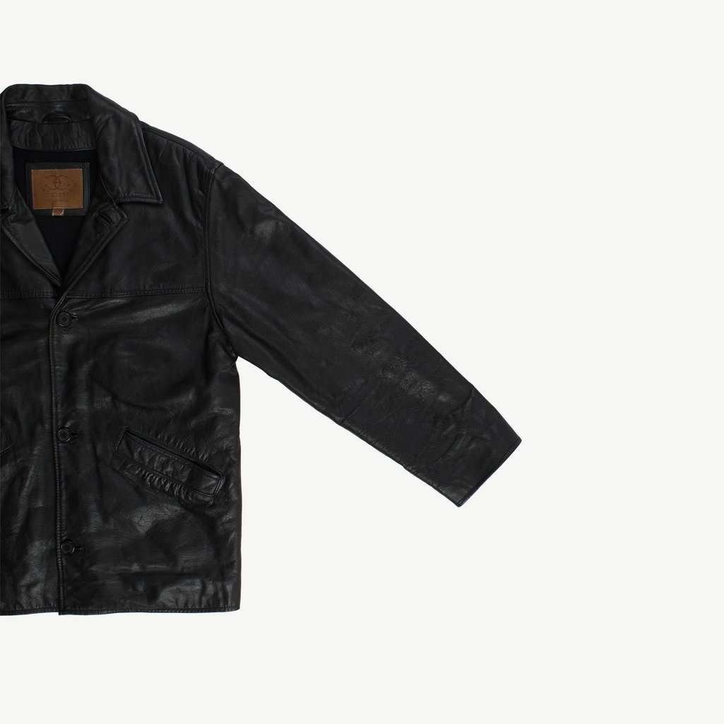 Mens Ciro Citterio leather jacket, black lined winter coat - Small / Medium - Image 5