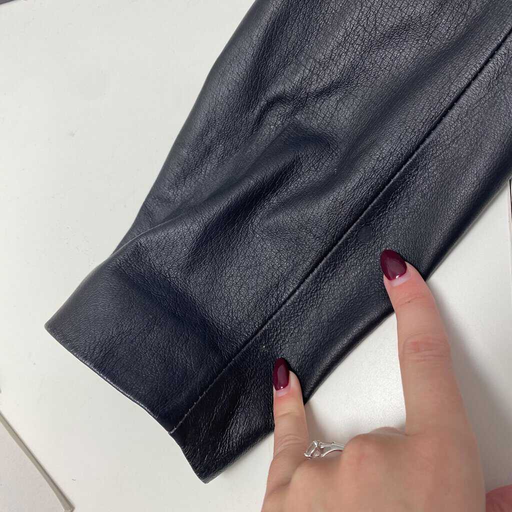 90s Gapelle black real leather jacket, vintage leather blazer - Medium - Image 7
