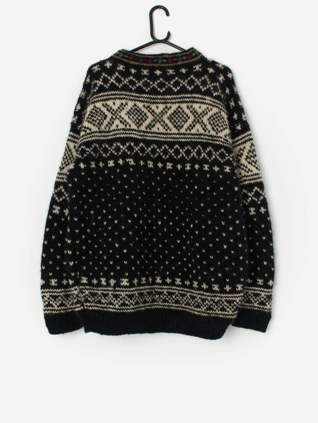 Vintage men's Norwegian knitted wool jumper - Medium - Image 3