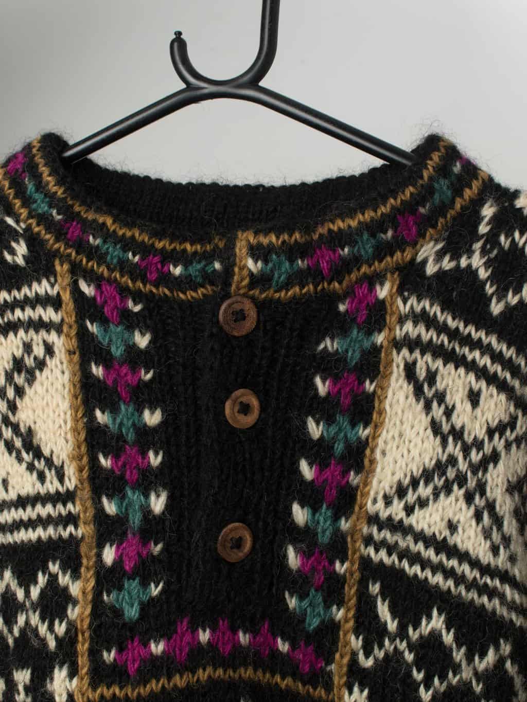 Vintage men's Norwegian knitted wool jumper - Medium - Image 2