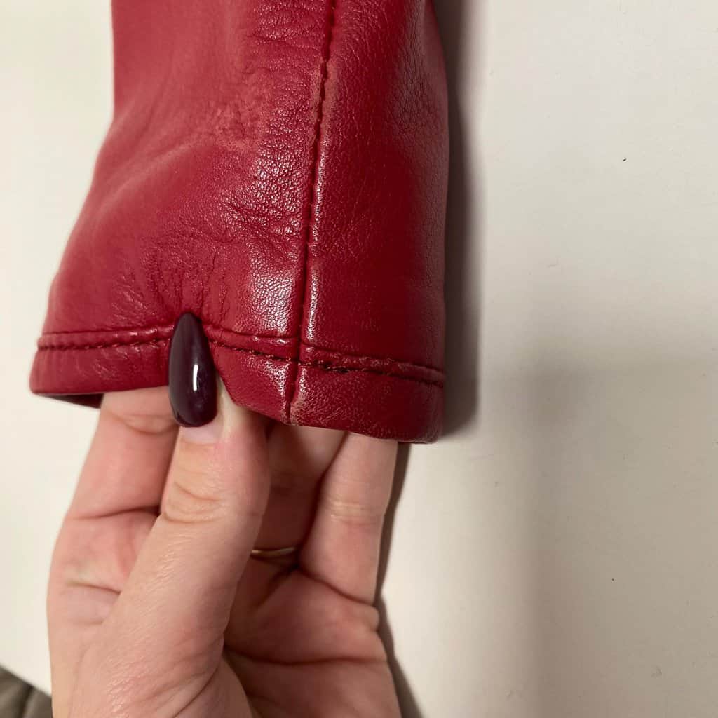 Bright red leather jacket by Hidepark - M - Image 6