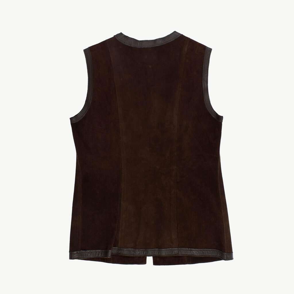 Vintage dark brown suede waistcoat, made in England - M - Image 3